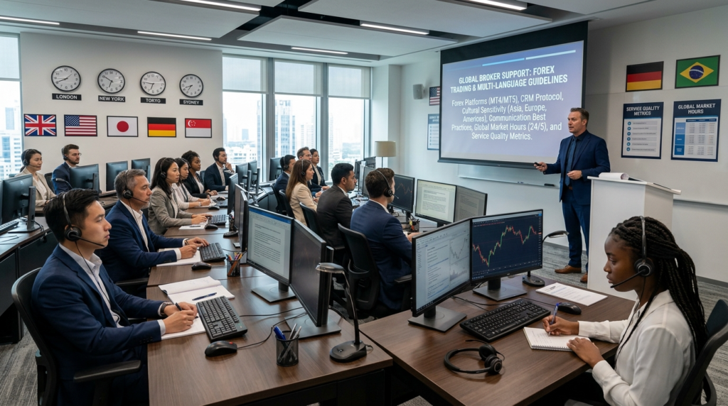 Broker Support Team Training for Global Traders Understanding broker support team training is important for traders who rely on fast and accurate assistance while navigating global financial markets. Although trading platforms often focus heavily on spreads, leverage, and trading tools, customer support remains one of the most critical parts of the overall experience. When traders encounter technical issues, withdrawal concerns, or market-related questions, responsive and knowledgeable support can make a major difference. Therefore, brokers invest heavily in training programs that prepare support teams to assist traders across different countries and time zones. At the same time, the forex industry operates around the clock, which creates additional challenges for customer service departments. Traders from different regions speak different languages, follow different regulations, and use different payment systems. Because of this, broker support team training must go far beyond basic customer service. Strong training programs focus on communication, technical knowledge, cultural understanding, and problem-solving skills that support traders worldwide. Why Support Teams Matter In Forex Trading Many traders underestimate the importance of customer support until a problem appears. However, issues involving deposits, withdrawals, platform access, or trade execution often require immediate attention. Therefore, brokers with well-trained support teams usually provide a smoother and more reliable trading experience. Support quality directly affects trader confidence. When traders receive fast and accurate responses, they feel more secure using the platform. As a result, strong customer service can improve long-term trust and client retention. Additionally, forex markets move quickly. Delays in resolving account issues may lead to missed opportunities or financial losses. Consequently, broker support team training often emphasizes urgency and efficiency during high-pressure situations. Furthermore, quality support helps reduce confusion for beginners. Many new traders struggle with platform features, verification requirements, and trading terminology. Proper guidance from trained representatives makes the learning process easier and less stressful. Core Areas Covered In Support Training Broker support team training usually focuses on several key areas that prepare employees for real-world trader interactions. One of the most important areas involves platform knowledge. Support agents must understand how the broker’s systems operate so they can assist traders accurately. This includes knowledge of account registration, trade execution, deposits, withdrawals, leverage, and trading tools. Without strong technical understanding, representatives may struggle to solve problems efficiently. Therefore, brokers often provide extensive platform simulations and internal testing. Communication training is another major focus. Support agents learn how to explain complex topics clearly while remaining professional and patient. Since traders have different experience levels, representatives must adapt their explanations accordingly. Problem-solving skills are also essential. Support teams often handle urgent issues that require quick thinking and accurate decisions. Consequently, broker support team training includes scenario-based exercises that simulate real customer challenges. Finally, brokers usually teach compliance and security procedures. Representatives must understand identity verification, fraud prevention, and regulatory requirements to protect both the company and its clients. Training For Multilingual Global Support Global trading platforms serve clients from many countries, so multilingual support has become increasingly important. As a result, broker support team training often includes language development and cultural awareness programs. Many brokers hire native speakers or multilingual staff to improve communication quality. However, language skills alone are not enough. Representatives also need cultural understanding to communicate respectfully and effectively with traders from different regions. For example, communication styles vary significantly between countries. Some traders prefer direct responses, while others expect more detailed explanations. Therefore, training programs teach support teams how to adjust their approach depending on the client’s background. Additionally, multilingual support helps reduce misunderstandings involving account verification, payment systems, or trading conditions. Clear communication improves trust and speeds up problem resolution. In highly competitive markets, brokers that provide strong multilingual support often gain an advantage because traders value accessible and reliable assistance. How Brokers Prepare Teams For High-Pressure Situations Forex trading operates continuously during the trading week, and market volatility can create stressful situations quickly. Therefore, broker support team training often includes preparation for high-pressure scenarios. For example, sudden market events may trigger increased trading activity, platform traffic, or withdrawal requests. During these periods, support teams must remain calm while handling large volumes of inquiries efficiently. Training programs often include simulated emergencies where representatives practice resolving urgent issues under time pressure. These exercises help improve confidence, communication speed, and decision-making. Emotional control is another important skill. Traders experiencing losses or technical problems may become frustrated or anxious. Consequently, support teams learn techniques for managing difficult conversations professionally and respectfully. In addition, brokers train representatives to escalate complex issues appropriately. While front-line agents solve many problems directly, certain cases require assistance from technical departments or management teams. Clear escalation procedures improve efficiency and reduce delays. Technology And AI In Modern Support Training Technology now plays a major role in broker support team training. Many brokers use artificial intelligence tools and automated systems to improve both training and customer service performance. For example, AI-powered simulations can create realistic customer interactions for training purposes. These systems allow representatives to practice responding to different scenarios before working with live clients. As a result, new employees gain experience more quickly. Knowledge databases are also widely used. Support agents access detailed internal resources that provide guidance on trading platforms, payment systems, and troubleshooting procedures. This improves response accuracy and consistency. Additionally, some brokers use AI chat systems to handle simple inquiries automatically. However, human support remains essential for more complex issues involving account security, disputes, or technical concerns. Technology also helps monitor support quality. Brokers review response times, customer feedback, and issue resolution rates to identify areas for improvement. Consequently, training programs continue evolving based on performance data. The Importance Of Compliance Training Compliance is a major part of broker support team training because financial regulations affect nearly every aspect of forex trading. Support agents must understand these rules to ensure that brokers operate legally and safely. Identity verification procedures are one important example. Representatives learn how to handle document reviews, account security checks, and anti-money laundering requirements correctly. This helps protect traders from fraud and unauthorized access. In addition, compliance training covers regional regulations. Different countries apply different financial rules, so support teams must understand how these differences affect clients globally. Privacy protection is another essential topic. Brokers handle sensitive financial and personal data, which means representatives must follow strict confidentiality procedures. Consequently, training often includes cybersecurity awareness and secure communication practices. By prioritizing compliance education, brokers reduce legal risks while creating a safer environment for traders worldwide. How Good Support Improves Trader Retention Customer support quality strongly influences whether traders remain loyal to a broker long term. Therefore, broker support team training often focuses not only on solving problems but also on building positive relationships. Fast and respectful service improves trader confidence significantly. When traders know they can receive reliable assistance quickly, they are more likely to continue using the platform. As a result, customer satisfaction becomes a major competitive advantage. Additionally, good support helps reduce emotional stress during difficult situations. Trading already involves financial pressure, so responsive assistance creates reassurance and stability. Educational guidance also contributes to retention. Many brokers train support teams to assist beginners with platform navigation and basic trading questions. This support helps newer traders feel more comfortable and engaged. Furthermore, consistent service quality strengthens the broker’s reputation. Positive customer experiences often lead to referrals and long-term growth. Challenges Support Teams Commonly Face Although training programs prepare representatives extensively, support teams still face several challenges in daily operations. One major issue involves handling high inquiry volumes during volatile market conditions. Language barriers can also create complications, even with multilingual support systems in place. Misunderstandings may occur when discussing technical trading concepts or financial procedures. Therefore, ongoing communication training remains important. Another challenge involves balancing speed with accuracy. Traders often expect immediate responses, but rushed answers may lead to mistakes. Consequently, support teams must maintain both efficiency and attention to detail. Emotional interactions are also demanding. Traders experiencing losses or account problems may become impatient or frustrated. Support representatives need strong emotional control and professionalism to manage these situations effectively. Finally, rapid changes in technology and regulation require continuous learning. Broker support team training is not a one-time process but an ongoing system of improvement and adaptation. What Traders Should Look For In Broker Support Understanding broker support team training can help traders evaluate platforms more effectively before opening accounts. While marketing materials often highlight trading features, customer support quality deserves equal attention. Responsive communication is one important sign. Reliable brokers offer multiple contact options, including live chat, email, and phone support. Fast response times usually indicate stronger operational systems. Clear and professional communication also matters greatly. Representatives should provide accurate information without using confusing or aggressive sales tactics. Consequently, testing support before depositing funds can provide valuable insights. Additionally, multilingual availability is helpful for global traders. Access to support in your preferred language improves clarity and reduces misunderstandings. Finally, transparency remains essential. Brokers that explain policies, fees, and procedures openly often provide more trustworthy overall experiences. Conclusion Broker support team training plays a critical role in creating safe, efficient, and reliable trading environments for global forex traders. From technical knowledge and multilingual communication to compliance education and emotional management, support teams handle a wide range of responsibilities that directly affect trader experience. While trading tools and spreads remain important, strong customer support often becomes the deciding factor during stressful situations. Brokers that invest in comprehensive training programs usually provide better service quality, faster issue resolution, and stronger client relationships. In the long run, traders who choose brokers with well-trained support teams benefit from greater confidence, improved communication, and a smoother overall trading experience. FAQ Why is customer support important in forex trading? Customer support helps traders resolve technical, financial, and account-related issues quickly and efficiently. What skills do forex support representatives need most? They need strong communication, technical knowledge, problem-solving abilities, and emotional control. How do brokers support traders from different countries? Many brokers provide multilingual teams and cultural communication training for global clients. Does technology replace human support teams completely? No, AI assists with simple tasks, but human representatives remain essential for complex issues. How can traders evaluate broker support quality? Testing response speed, professionalism, and communication clarity before depositing funds is a good approach.